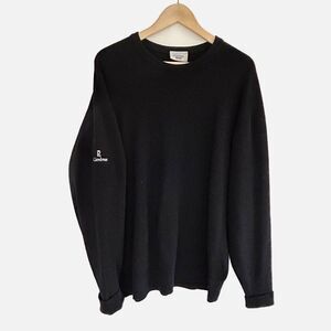 Glenbrae Spiral Sweater Size Large Merino Wool Black Embroidered Logo Men